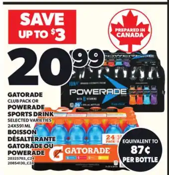 Independent City Market GATORADE CLUB PACK OR POWERADE SPORTS DRINK 24X591 ML offer