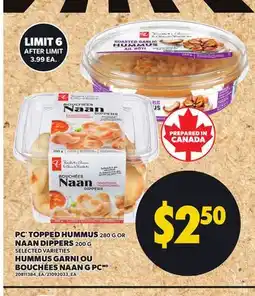 Independent City Market PC TOPPED HUMMUS 280 G OR NAAN DIPPERS 200 G offer