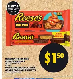 Independent City Market HERSHEY'S KING SIZE CHOCOLATE BARS, 62-85 G offer