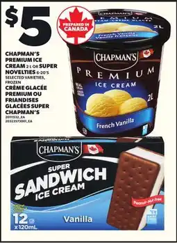 Independent City Market CHAPMAN'S PREMIUM ICE CREAM, 2 L OR SUPER NOVELTIES, 6-20'S offer