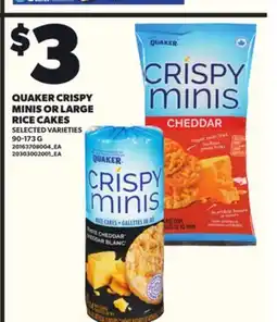 Independent City Market QUAKER CRISPY MINIS OR LARGE RICE CAKES, 90-173 G offer