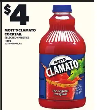 Independent City Market MOTT'S CLAMATO COCKTAIL 1.89 L offer