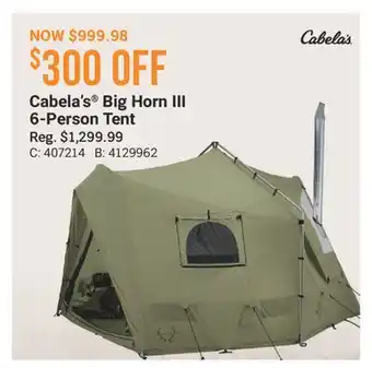 Cabela's Cabela's Big Horn III 6-Person Tent offer
