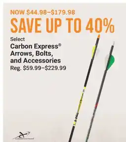 Cabela's Select Carbon Express Arrows, Bolts, and Accessories offer
