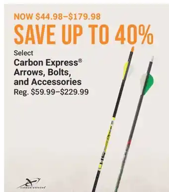 Cabela's Select Carbon Express Arrows, Bolts, and Accessories offer