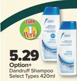 PharmaChoice Option+ Dandruff Shampoo offer