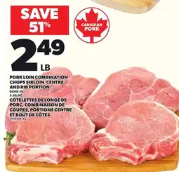 Independent City Market PORK LOIN COMBINATION CHOPS SIRLOIN, CENTRE AND RIB PORTION offer