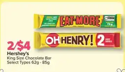 PharmaChoice Hershey's King Size Chocolate Bar offer