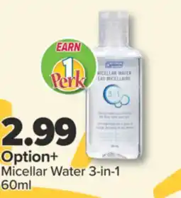 PharmaChoice Option+ Micellar Water 3-in-1 offer