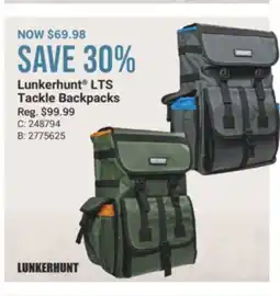 Cabela's Lunkerhunt LTS Tackle Backpacks offer