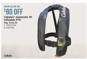 Cabela's Cabela's Automatic 40 Inflatable PFD offer
