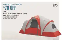 Cabela's Bass Pro Shops Dome Tents offer