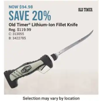 Cabela's Old Timer Lithium-Ion Fillet Knife offer