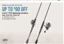 Cabela's Lew's TP2 Spinning Combos offer
