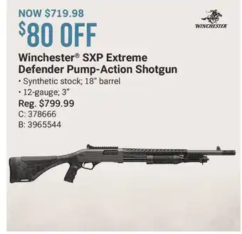 Cabela's Winchester SXP Extreme Defender Pump-Action Shotgun offer