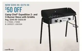 Cabela's Camp Chef Expedition 2- and 3-Burner Stove with Griddle offer