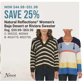 Cabela's Natural Reflections Women's Baja Desert or Riviera Sweater offer