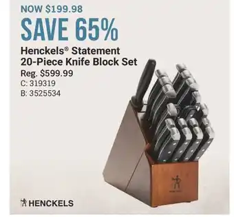 Cabela's Henckels Statement 20-Piece Knife Block Set offer
