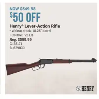 Cabela's Henry Lever-Action Rifle offer