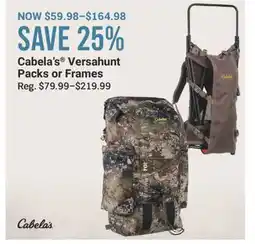 Cabela's Cabela's Versahunt Packs or Frames offer