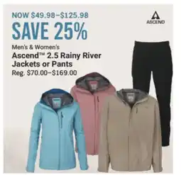 Cabela's Ascend 2.5 Rainy River Jackets or Pants offer