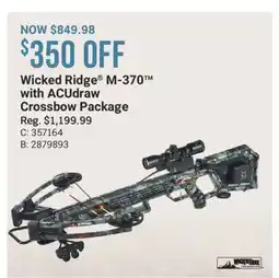 Cabela's Wicked Ridge M-370 with ACUdraw Crossbow Package offer