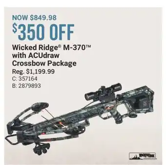 Cabela's Wicked Ridge M-370 with ACUdraw Crossbow Package offer