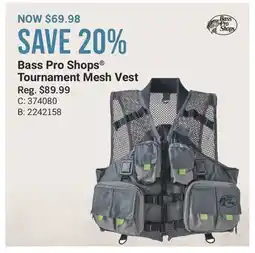 Cabela's Bass Pro Shops Tournament Mesh Vest offer