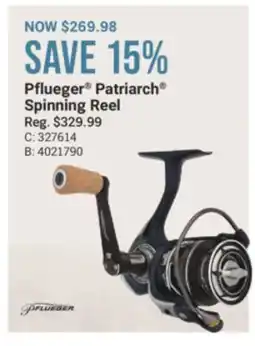 Cabela's Pflueger Patriarch Spinning Reel offer