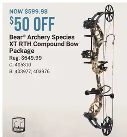 Cabela's Bear Archery Species XT RTH Compound Bow Package offer