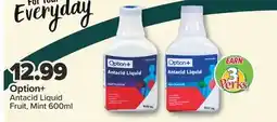 PharmaChoice Option+ Antacid Liquid Fruit, Mint offer