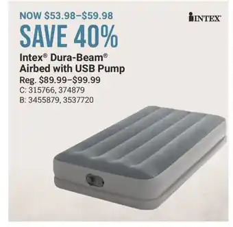 Cabela's Intex Dura-Beam Airbed with USB Pump offer