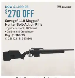 Cabela's Savage 110 Magpul Hunter Bolt-Action Rifle offer