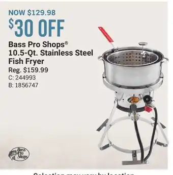 Cabela's Bass Pro Shops 10.5-Qt. Stainless Steel Fish Fryer offer