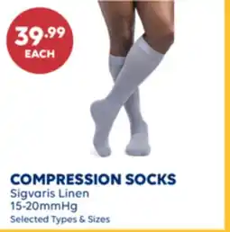 Wellwise by Shoppers COMPRESSION SOCKS Sigvaris Linen offer