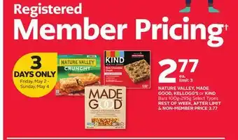 Rexall NATURE VALLEY, MADE GOOD, KELLOGG'S or KIND Bars 100g-295g offer