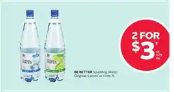 Rexall BE BETTER Sparkling Water Original, Lemon or Lime offer