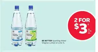 Rexall BE BETTER Sparkling Water Original, Lemon or Lime offer