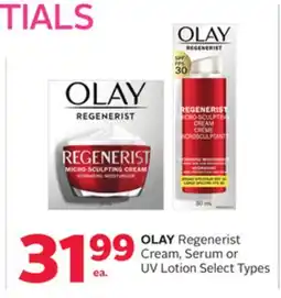 Rexall OLAY Regenerist Cream, Serum or UV Lotion offer