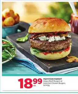 Rexall M & M FOOD MARKET Angus Beef Burgers or Gourmet Chicken Burgers offer