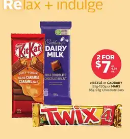 Rexall NESTLÉ or CADBURY 95g-120g or MARS 85g-93g Chocolate Bars offer