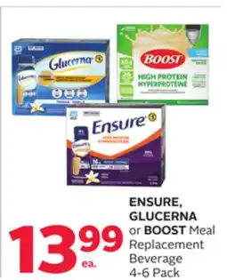 Rexall ENSURE, GLUCERNA or BOOST Meal Replacement Beverage offer