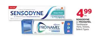 Rexall SENSODYNE or PRONAMEL Toothpaste 75mL-100mL offer