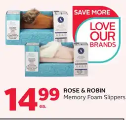 Rexall ROSE & ROBIN Memory Foam Slippers offer