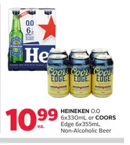 Rexall HEINEKEN 0.0 6x330mL or COORS Edge 6x355mL offer
