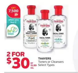 Rexall THAYERS Toners or Cleansers offer