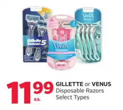 Rexall GILLETTE or VENUS Disposable Razors offer