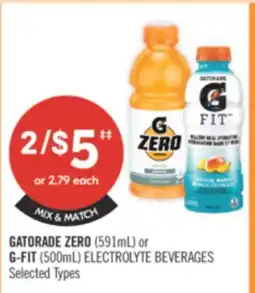Shoppers Drug Mart GATORADE ZERO (591 mL) or G-FIT (500 mL) ELECTROLYTE BEVERAGES offer