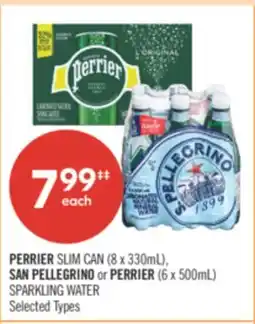 Shoppers Drug Mart PERRIER SLIM CAN (8 x 330mL), SAN PELLEGRINO or PERRIER (6 x 500mL) SPARKLING WATER offer