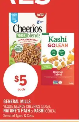 Shoppers Drug Mart GENERAL MILLS VEGGIE BLENDS CHEERIOS (300g), NATURE'S PATH or KASHI CEREAL offer